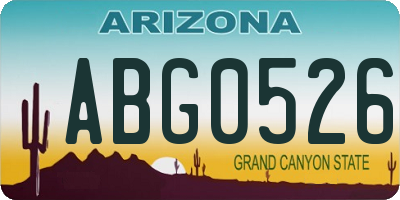 AZ license plate ABG0526