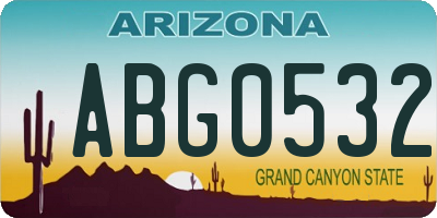 AZ license plate ABG0532