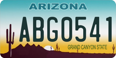 AZ license plate ABG0541