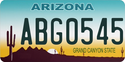 AZ license plate ABG0545