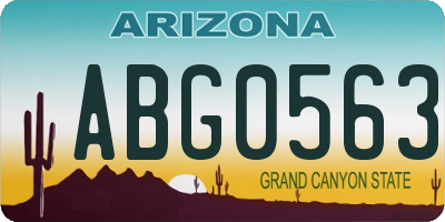 AZ license plate ABG0563