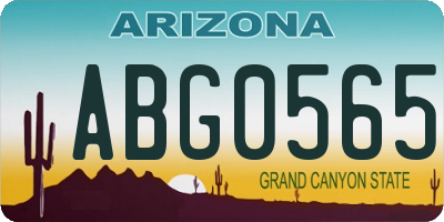 AZ license plate ABG0565
