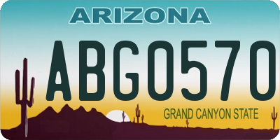 AZ license plate ABG0570