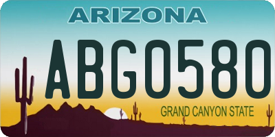 AZ license plate ABG0580