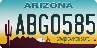 AZ license plate ABG0585