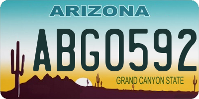 AZ license plate ABG0592