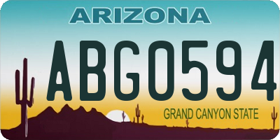 AZ license plate ABG0594