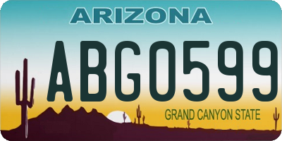 AZ license plate ABG0599