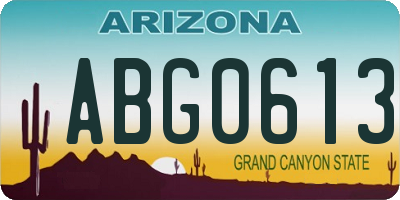 AZ license plate ABG0613