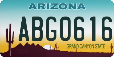 AZ license plate ABG0616