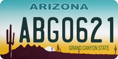 AZ license plate ABG0621