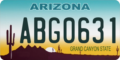 AZ license plate ABG0631
