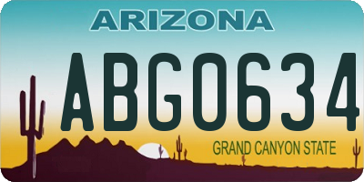 AZ license plate ABG0634