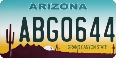 AZ license plate ABG0644
