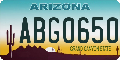 AZ license plate ABG0650