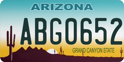 AZ license plate ABG0652