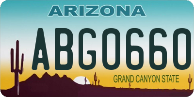 AZ license plate ABG0660