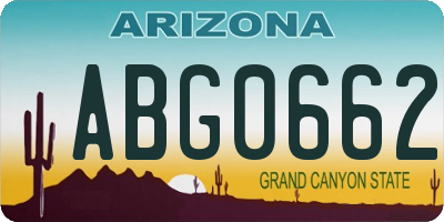 AZ license plate ABG0662