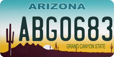 AZ license plate ABG0683