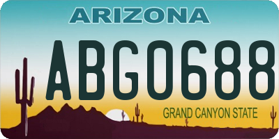 AZ license plate ABG0688