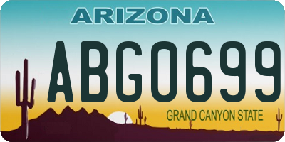 AZ license plate ABG0699