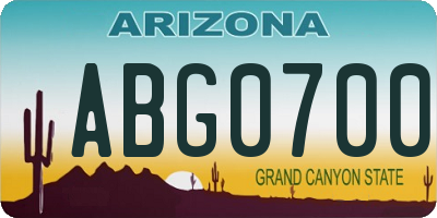 AZ license plate ABG0700