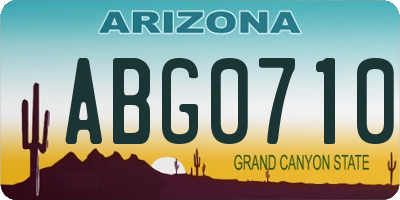 AZ license plate ABG0710
