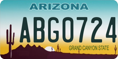 AZ license plate ABG0724