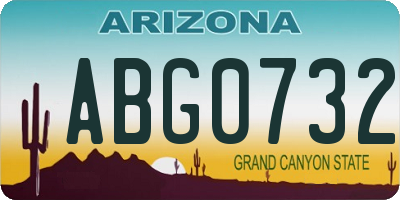 AZ license plate ABG0732