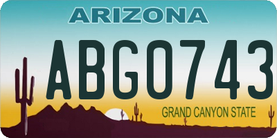 AZ license plate ABG0743