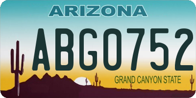 AZ license plate ABG0752