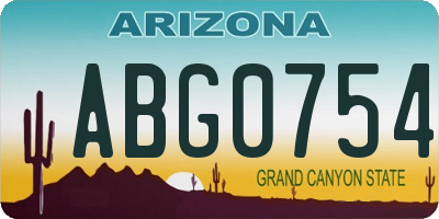 AZ license plate ABG0754