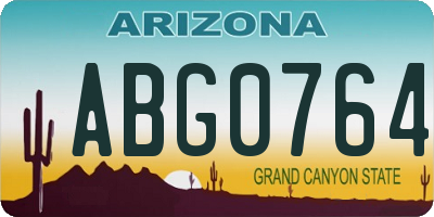 AZ license plate ABG0764