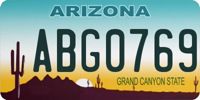 AZ license plate ABG0769