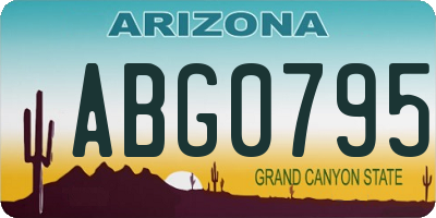 AZ license plate ABG0795
