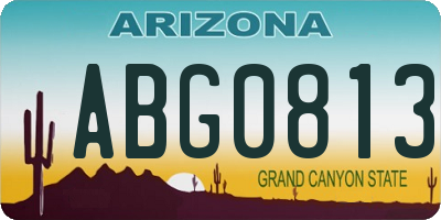AZ license plate ABG0813