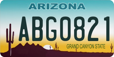 AZ license plate ABG0821