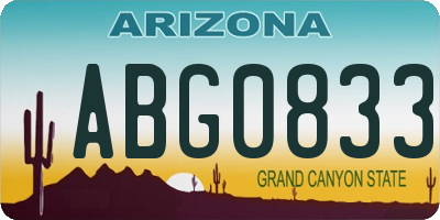 AZ license plate ABG0833