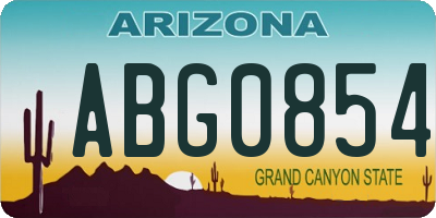 AZ license plate ABG0854