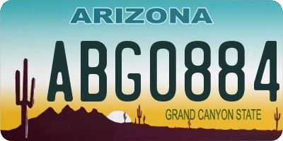 AZ license plate ABG0884