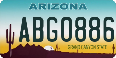 AZ license plate ABG0886