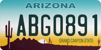AZ license plate ABG0891