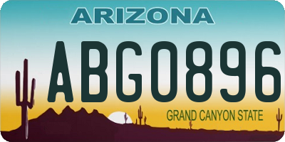 AZ license plate ABG0896
