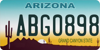 AZ license plate ABG0898