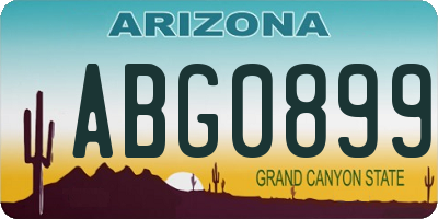 AZ license plate ABG0899