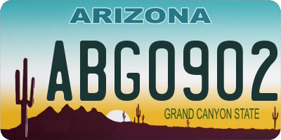 AZ license plate ABG0902