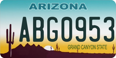 AZ license plate ABG0953