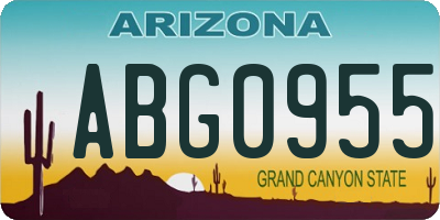 AZ license plate ABG0955