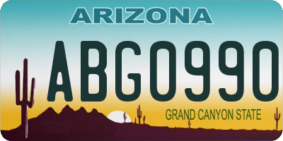 AZ license plate ABG0990