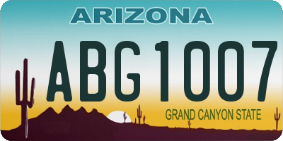 AZ license plate ABG1007